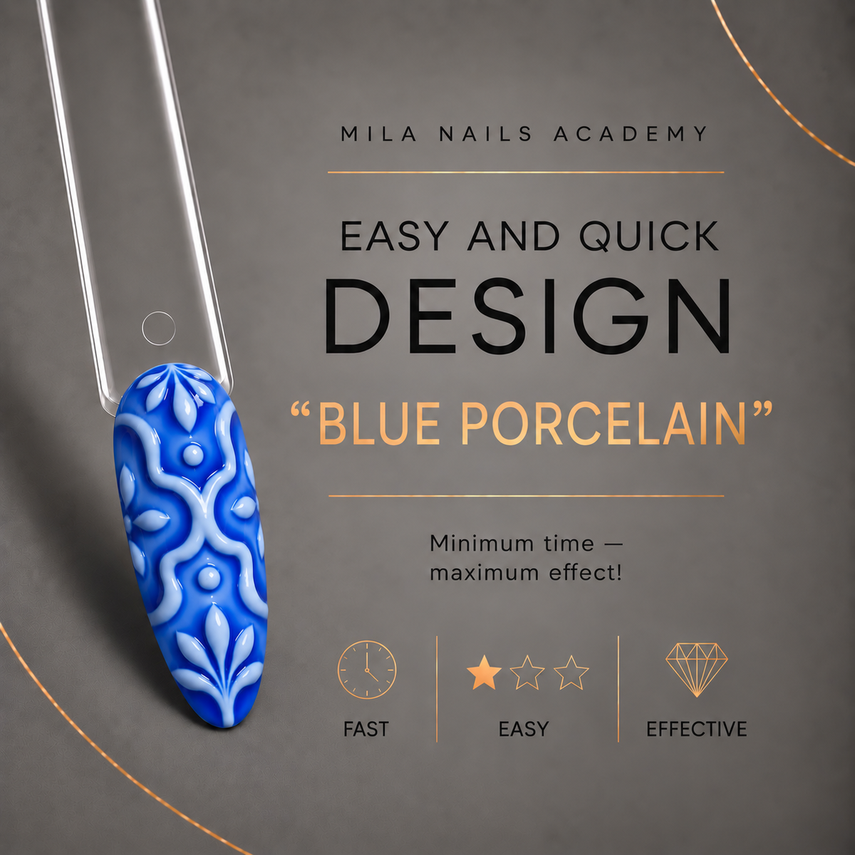 Nail Design “BLUE PORCELAIN” — Masterclass