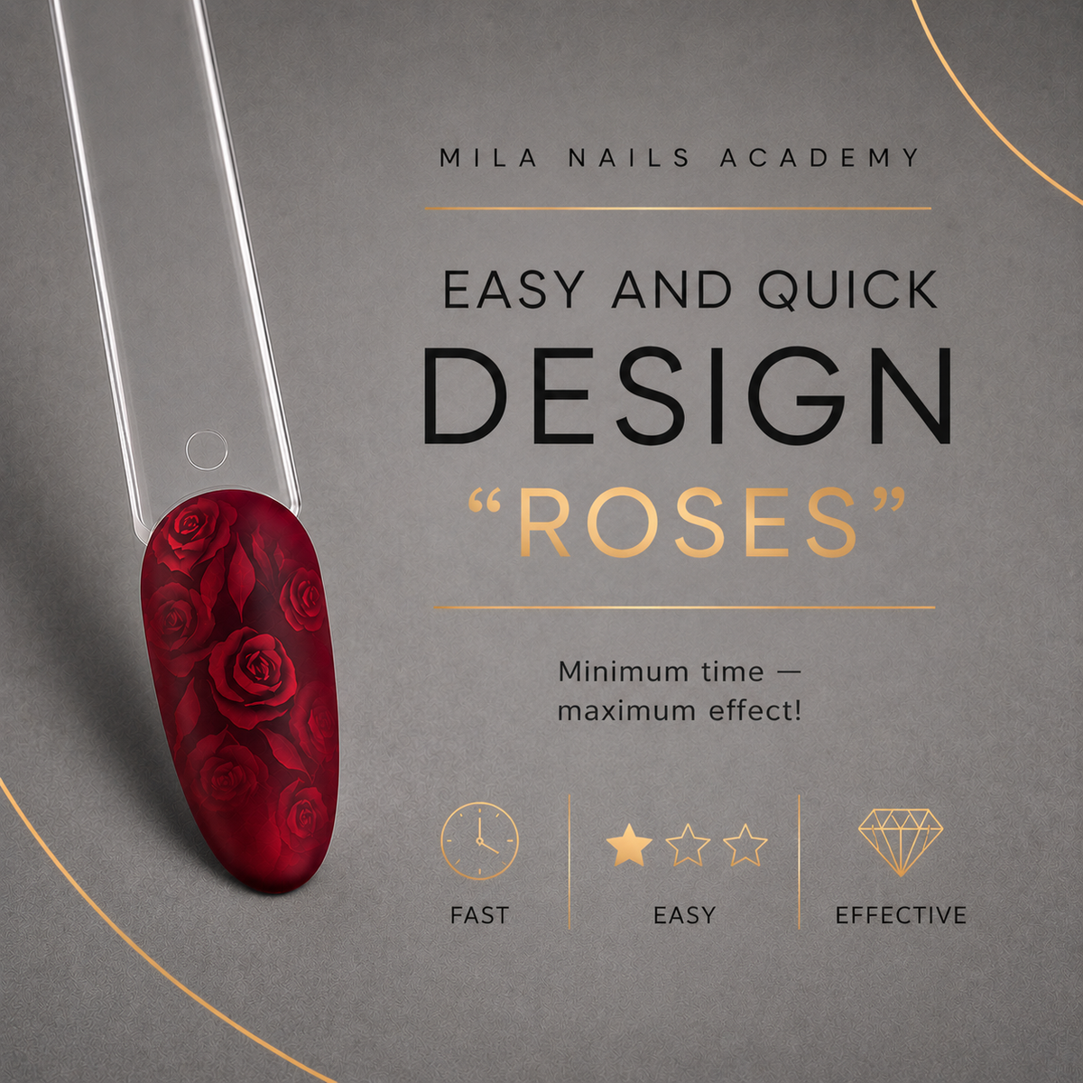 Nail Design “Roses” — Masterclass