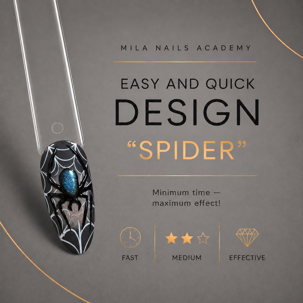 Nail Design “SPIDER” — Masterclass